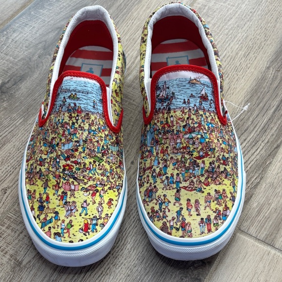 Vans Where’s Waldo Colorful Graphic Slip-On Loafers size 10 new main image 10